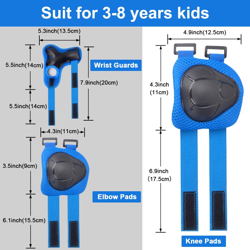 Banzk Kids/Youth Knee Pads and Elbow Pads Set with Wrist Guard 3 in 1 Kids Protective Gear Set for Kids 3-14 Years for Skateboard Roller Skating Skiing Rollerblading Cycling BMX Biking Running Scooter - Image 5